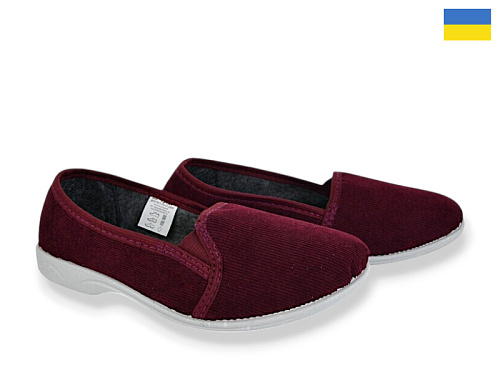 Тапочки Rai Shoes 14-106 бордовий в магазине Фонтан Обуви