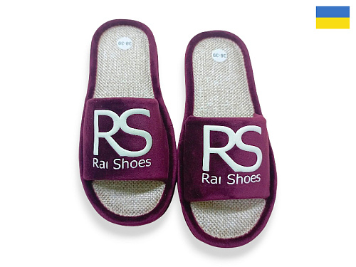 Тапочки Rai Shoes Шльопки жін.бордовий в магазине Фонтан Обуви
