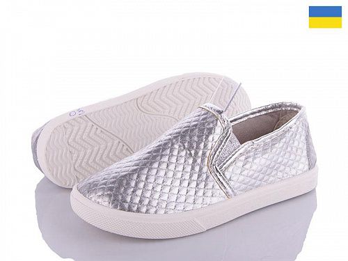 Слипоны No Brand 55 silver в магазине Фонтан Обуви
