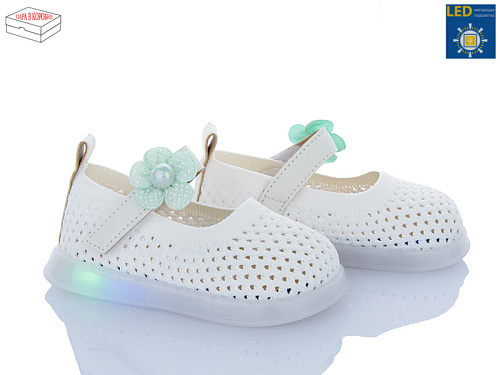 Туфли Poni Kids A691 white LED в магазине Фонтан Обуви