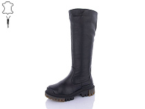 Сапоги Qq Shoes 703 чорний в магазине Фонтан Обуви
