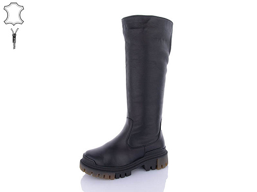 Сапоги Qq Shoes 703 чорний в магазине Фонтан Обуви