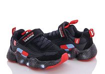 Кроссовки No Brand N19970 black old натур замша LED в магазине Фонтан Обуви