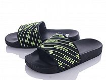 Шлепанцы Violeta Q115-L33-18 black-green в магазине Фонтан Обуви
