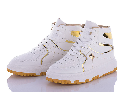 Ботинки Aba BK72 white-golden в магазине Фонтан Обуви