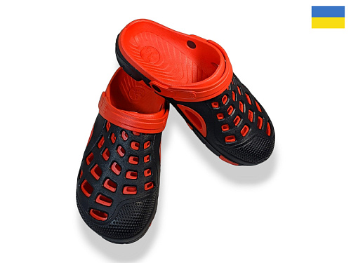Кроксы Rai Shoes 308 чор-червоний в магазине Фонтан Обуви