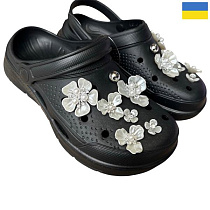 Кроксы Rai Shoes 414 чорний в магазине Фонтан Обуви