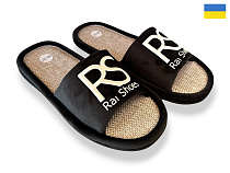 Тапочки Rai Shoes Шльопки RS чорний в магазине Фонтан Обуви