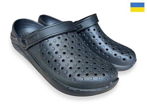 Кроксы Rai Shoes 025 чорний в магазине Фонтан Обуви
