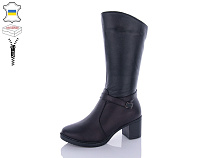 Сапоги Qq Shoes 605-1 чорний в магазине Фонтан Обуви