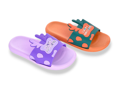 Шлепанцы Jibukang 01-759 lilac-orange mix в магазине Фонтан Обуви